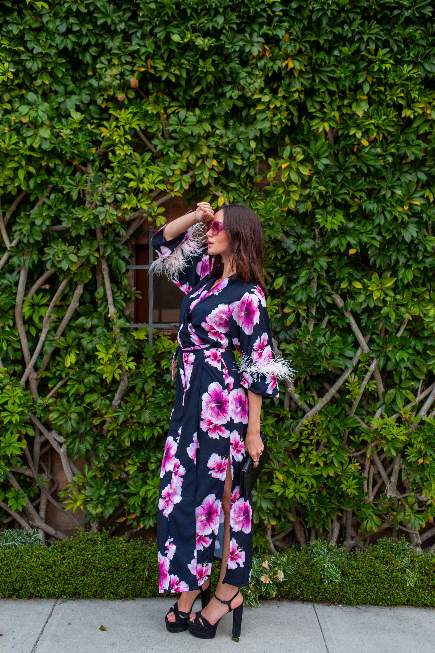 Marlene Wrap Dress in Pink Hibiscus Bloom (PRE-ORDER)