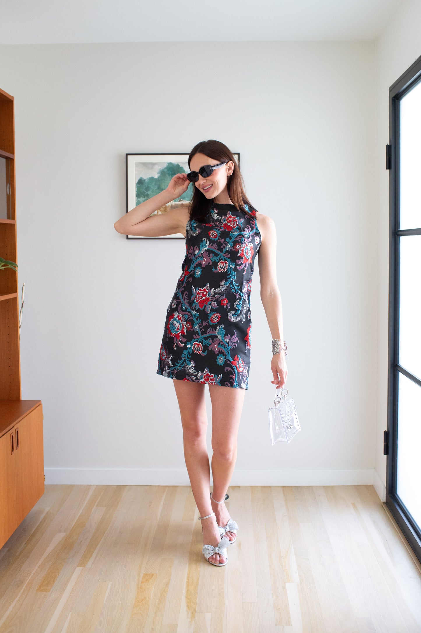 Penelope Mini Dress in Night Blossom Jacquard (PRE-ORDER)