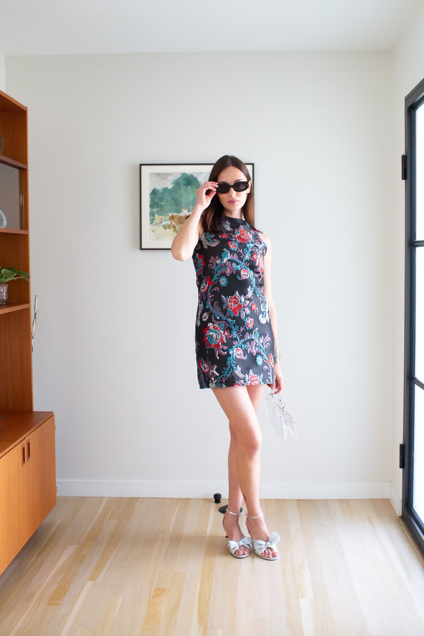 Penelope Mini Dress in Night Blossom Jacquard (PRE-ORDER)