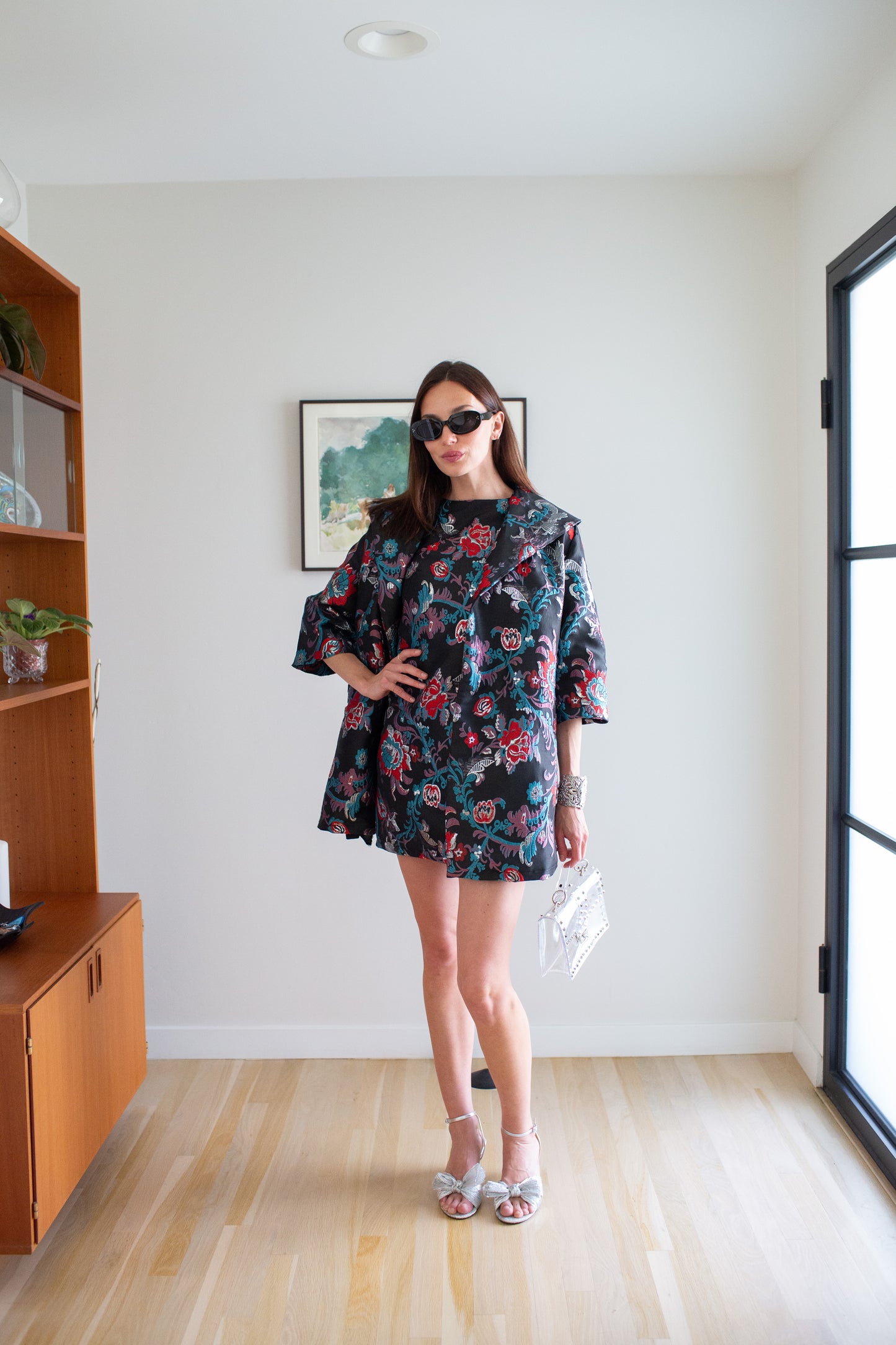 Penelope Swing Coat in Night Blossom Jacquard (PRE-ORDER)