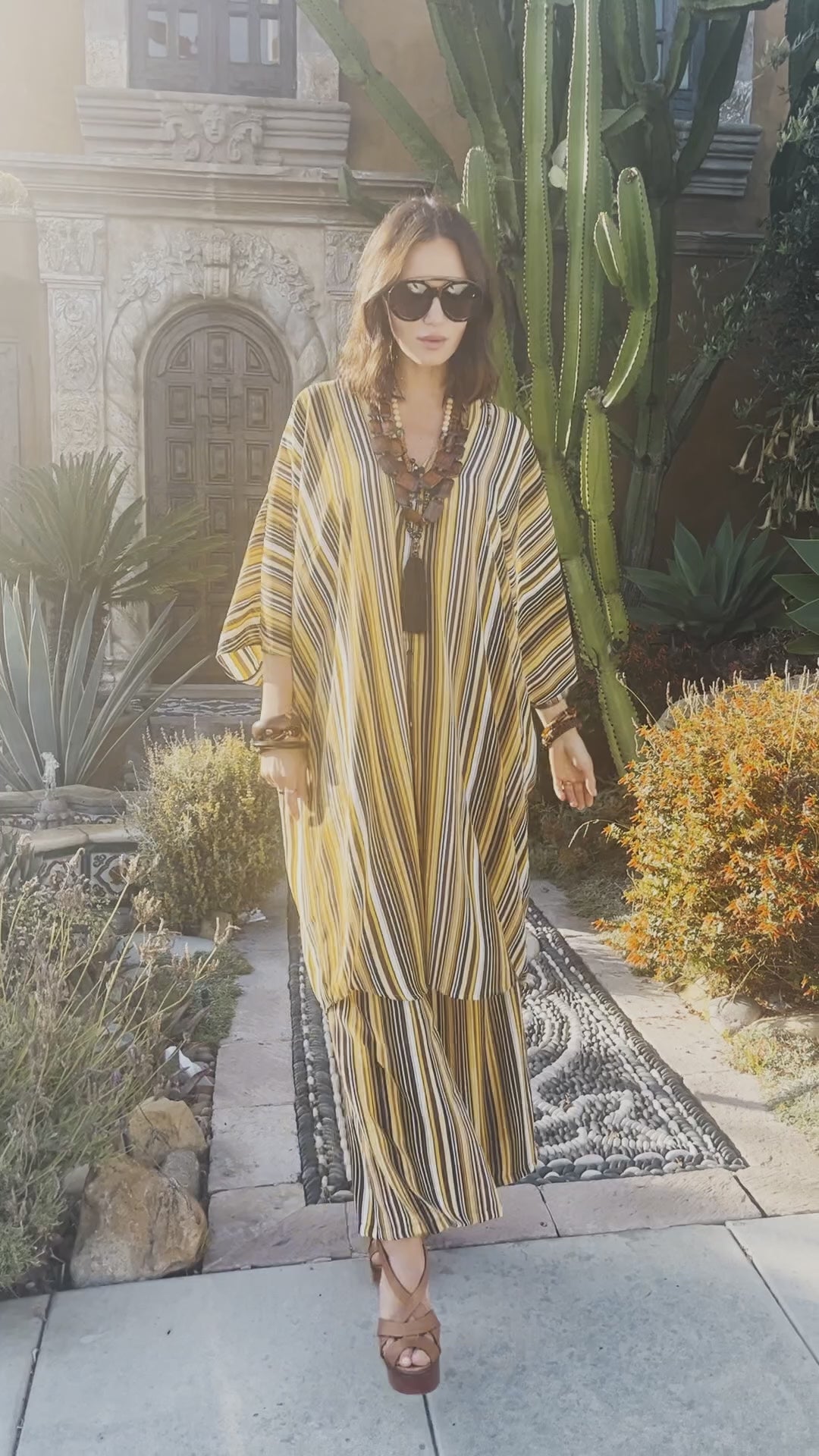 Bank Striped Tunic Caftan Set – Jennafer Grace