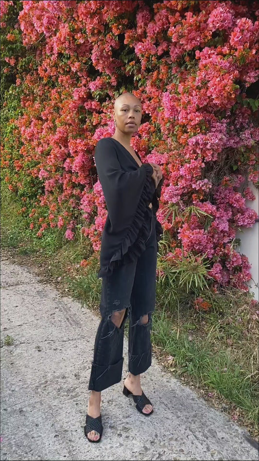Boogie Muse Wrap Top in Onyx