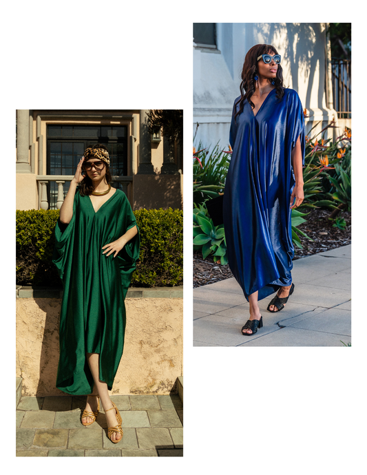 Monochrome Moment Caftan Set - Shadow Huntress