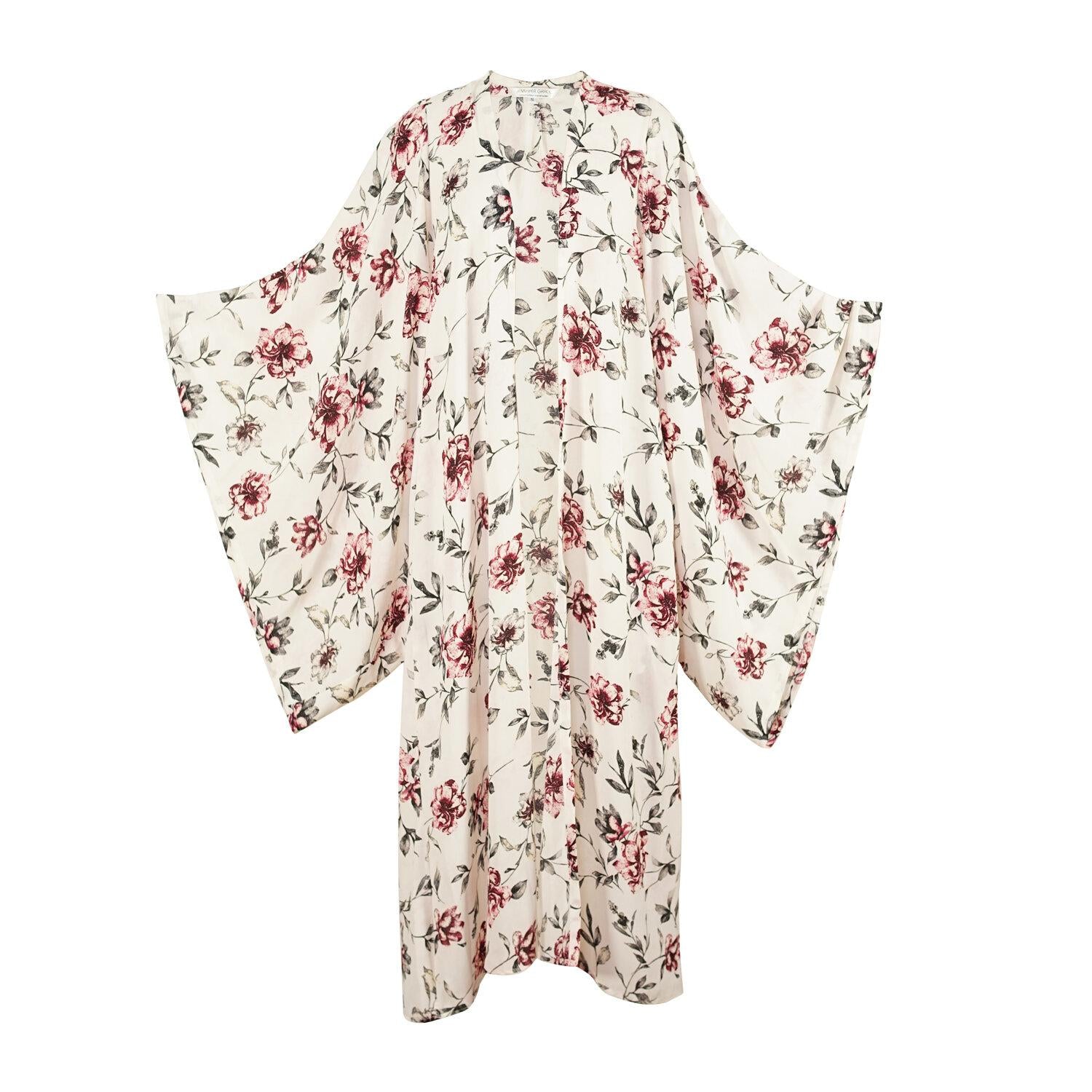 astrid ivory floral kimono print pattern antique summer white jennafergrace handmadeincalifornia layering luxe