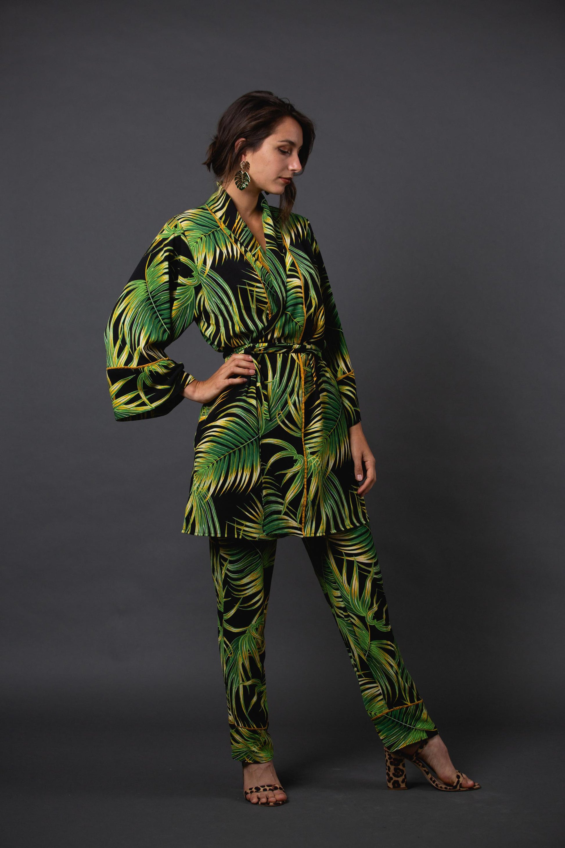 emerald forest palm print paglamas pajamas jennafergrace handmade