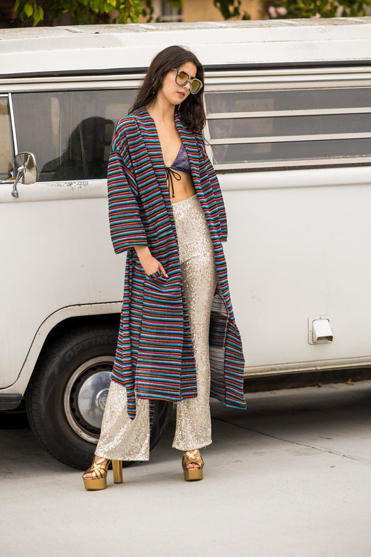 biba, stripes, blue, koi kimono, boho, chic, duster, jacket, pockets, handmade, madeinusa, jennafergrace