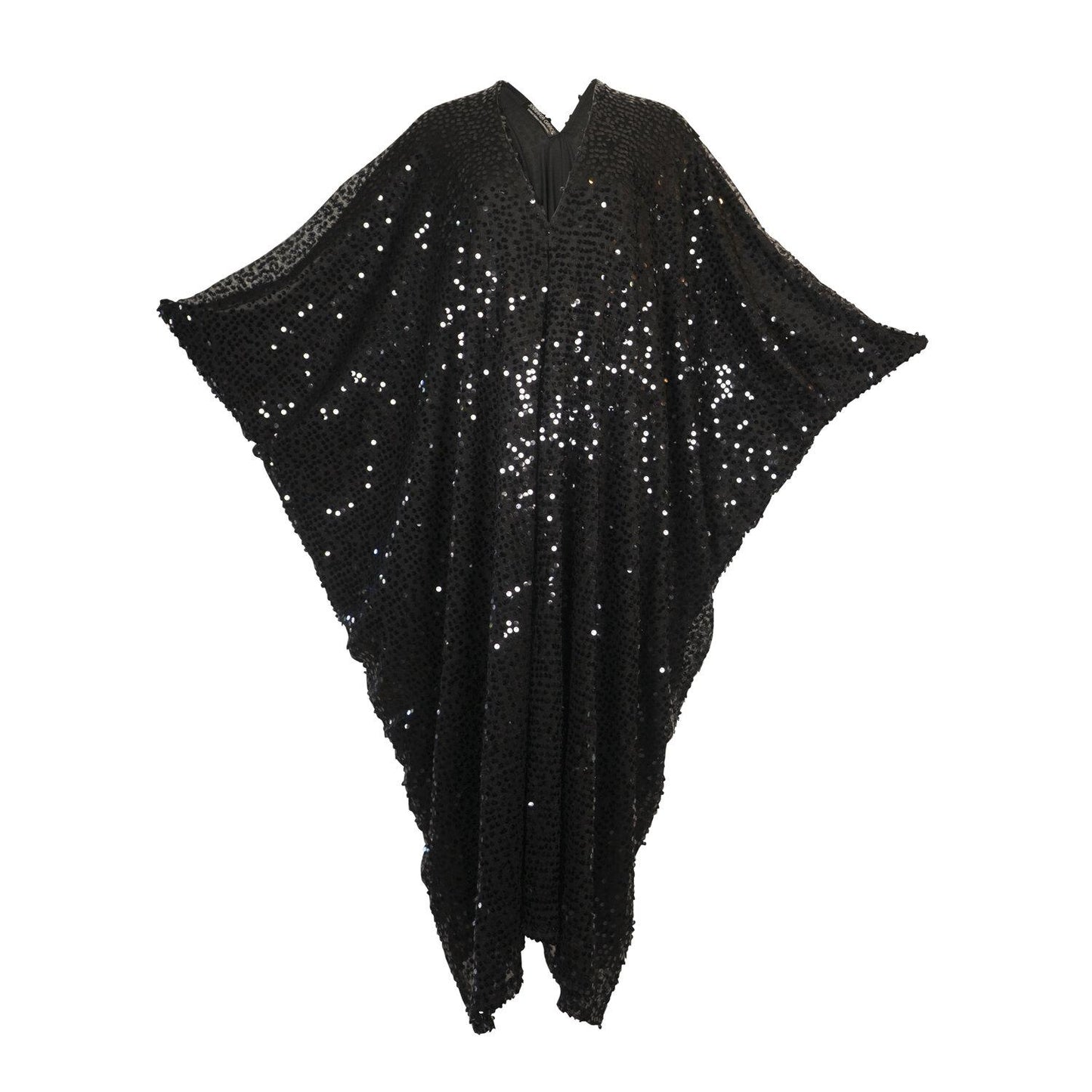 Black Sequin Caftan Kaftan Dress