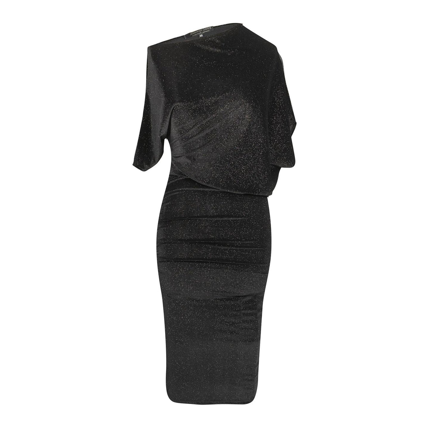 Black Shimmer Angle Dress