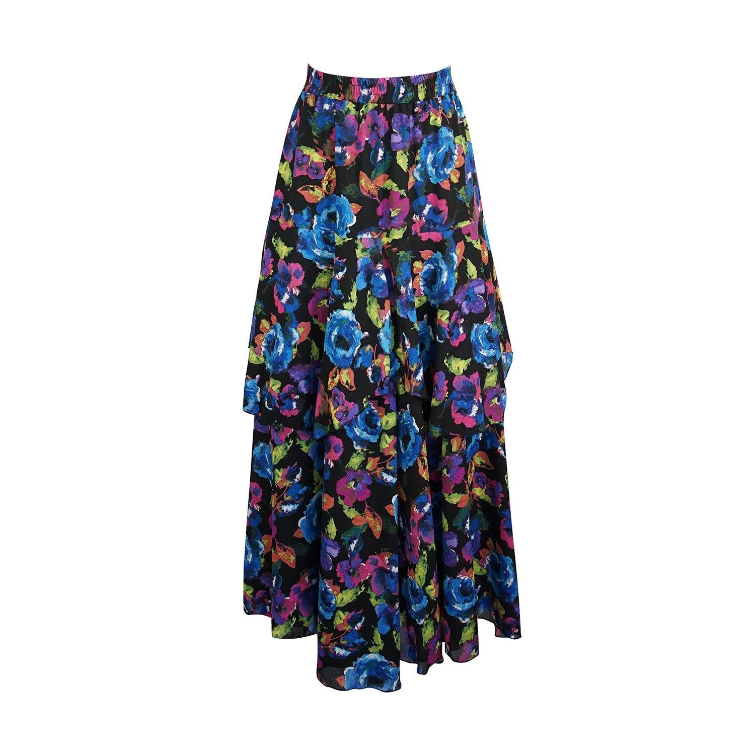 colorful, floral, gorgeous, seraphim skirt, ruffle skirt, ruffle, boho, chic, handmade, madeinusa, jennafergrace