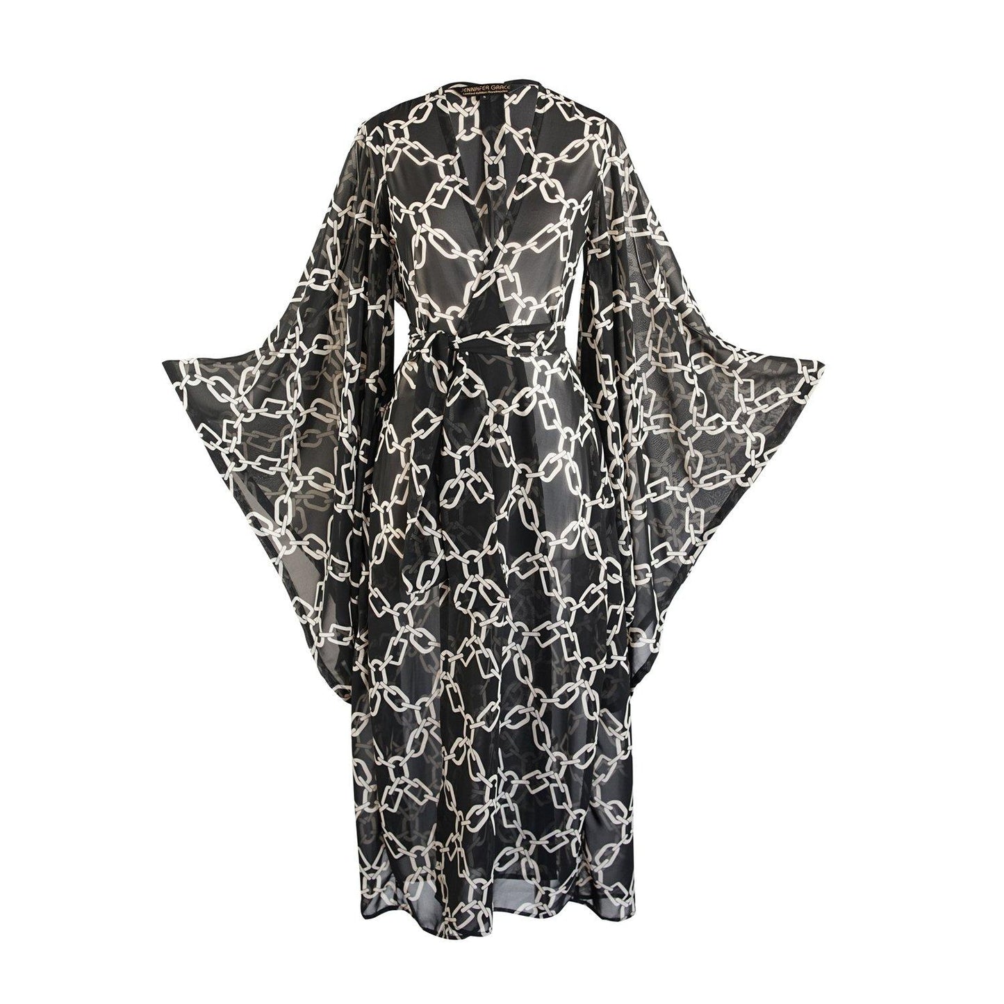 jennafer grace handmade kimono chain print boho bohemian hippie coverup duster beach resort lounge