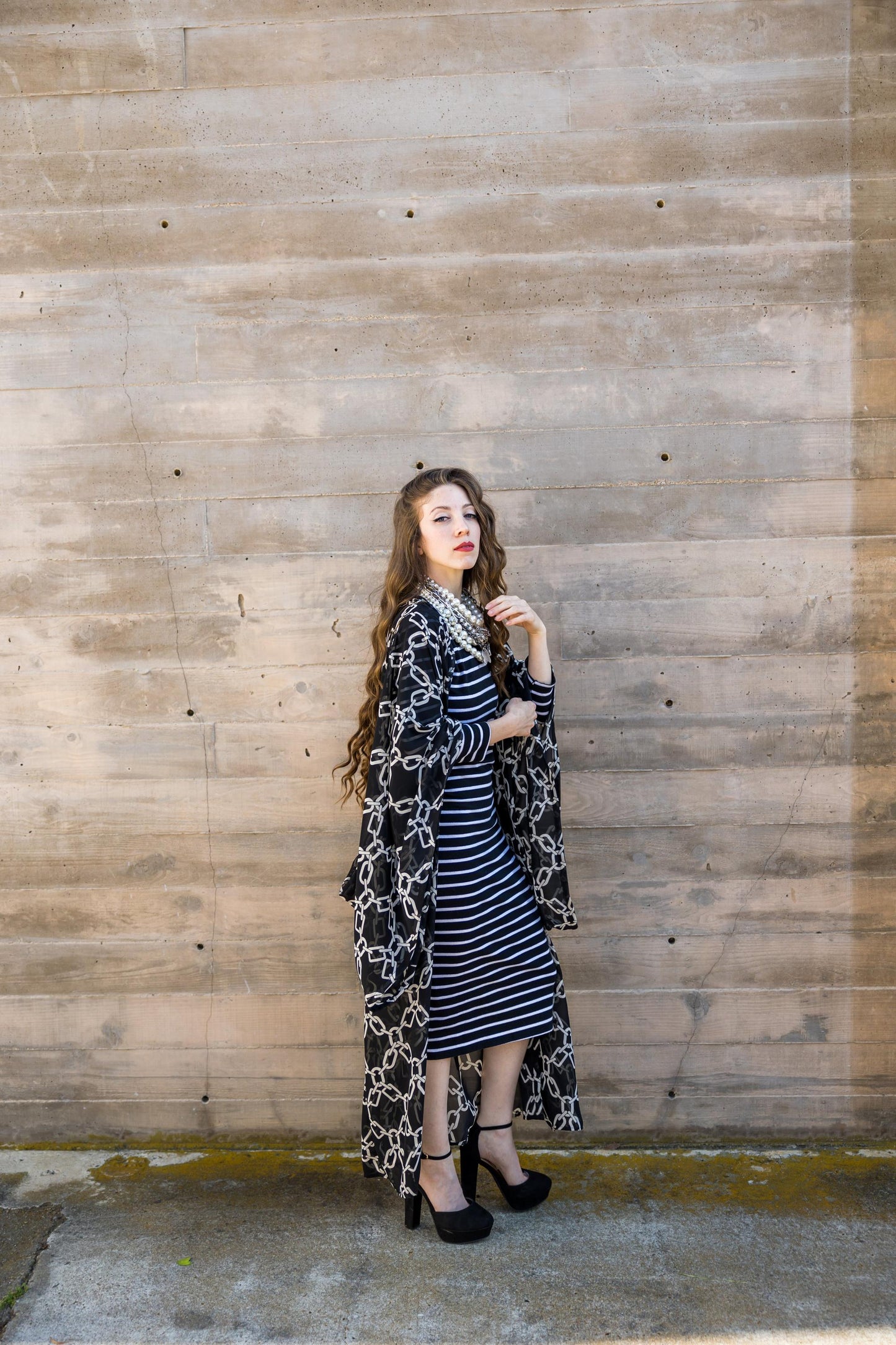 jennafer grace handmade kimono chain print boho bohemian hippie coverup duster beach resort lounge