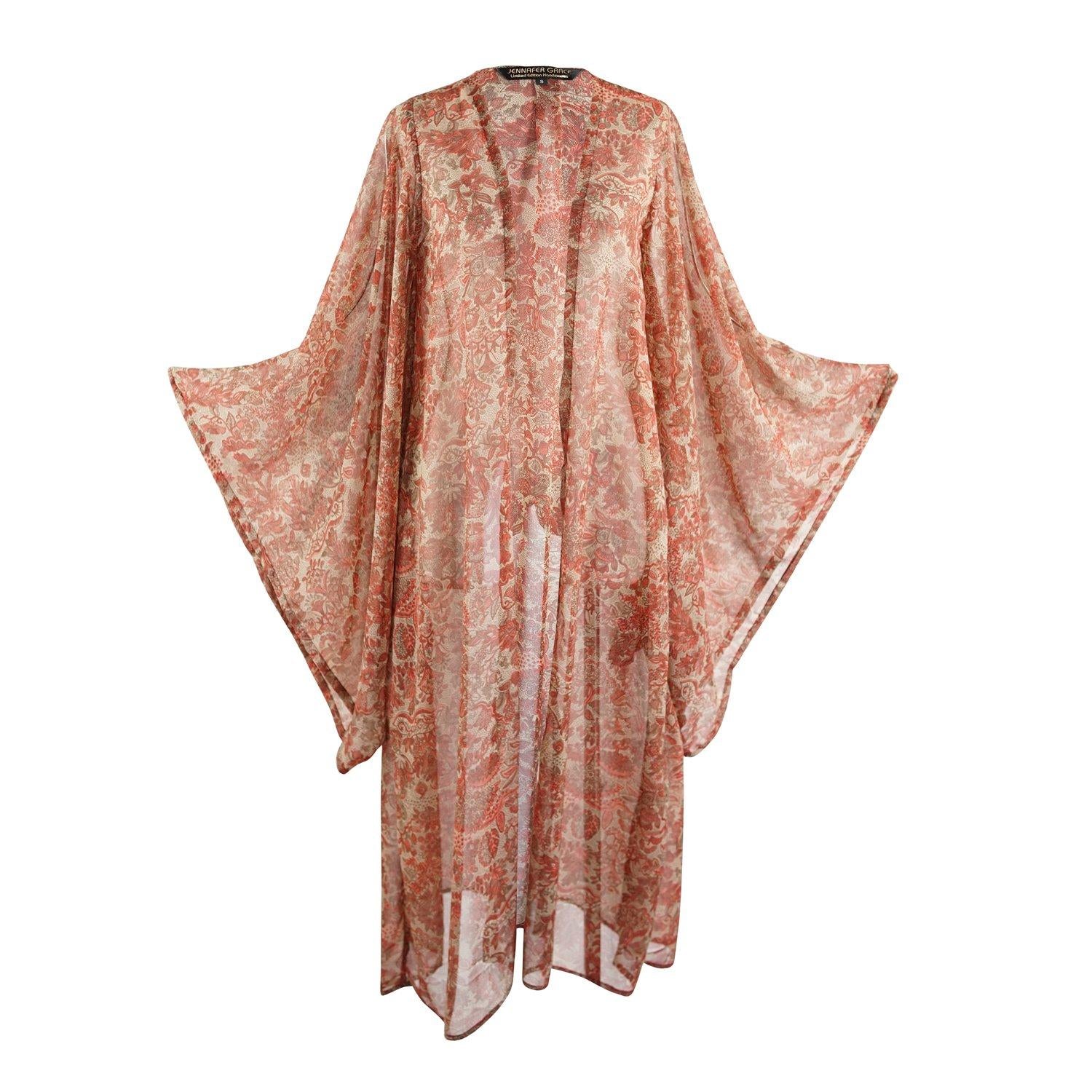pink, floral, chic, boho, glam, classic, kimono, wrap dress, original style, jennafergrace, handmade, madeinusa