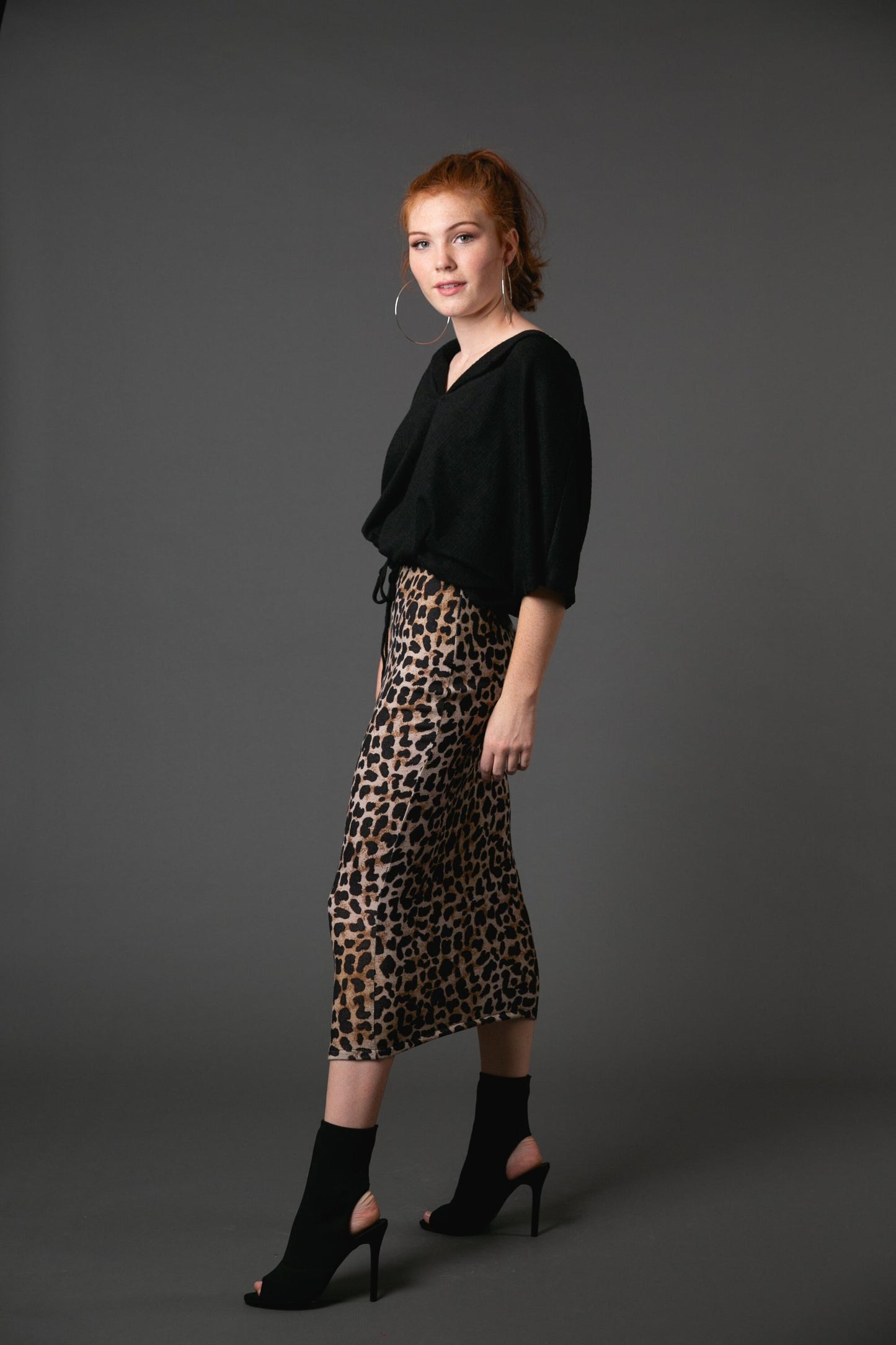 cheetah leopard cozy black brown animal print pencil skirt broomstick jennafergrace handmade