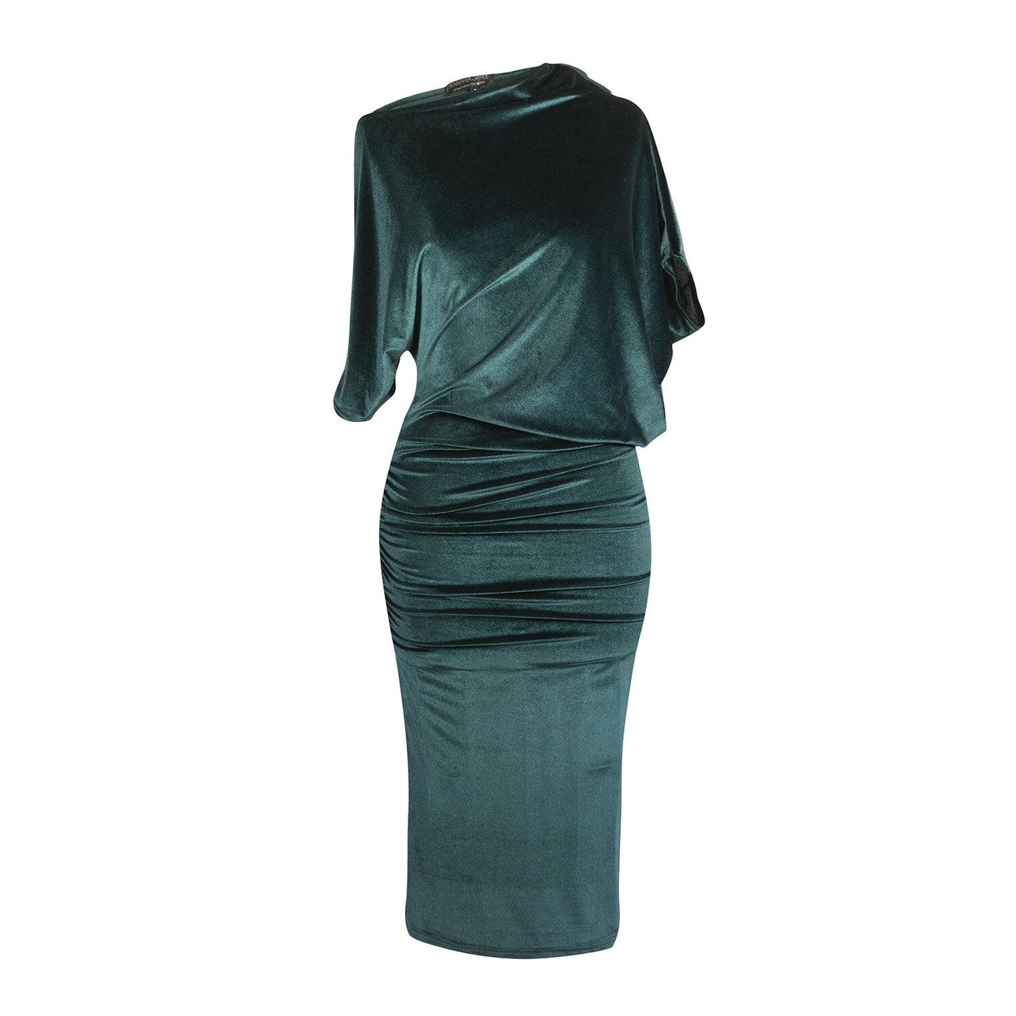 Emerald Velvet Angle Dress