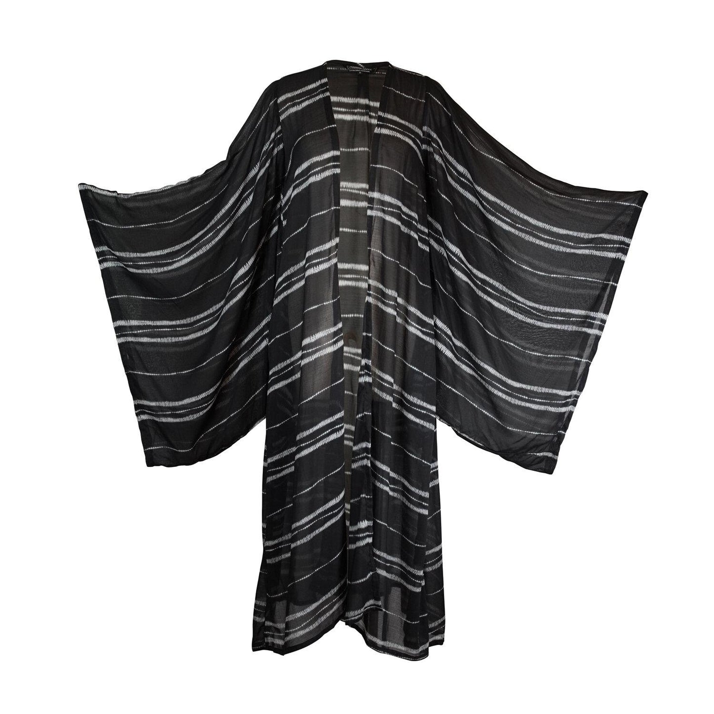 black, white, gray, striped, goth, kimono, wrap dress, original style, jennafergrace, handmade, madeinusa