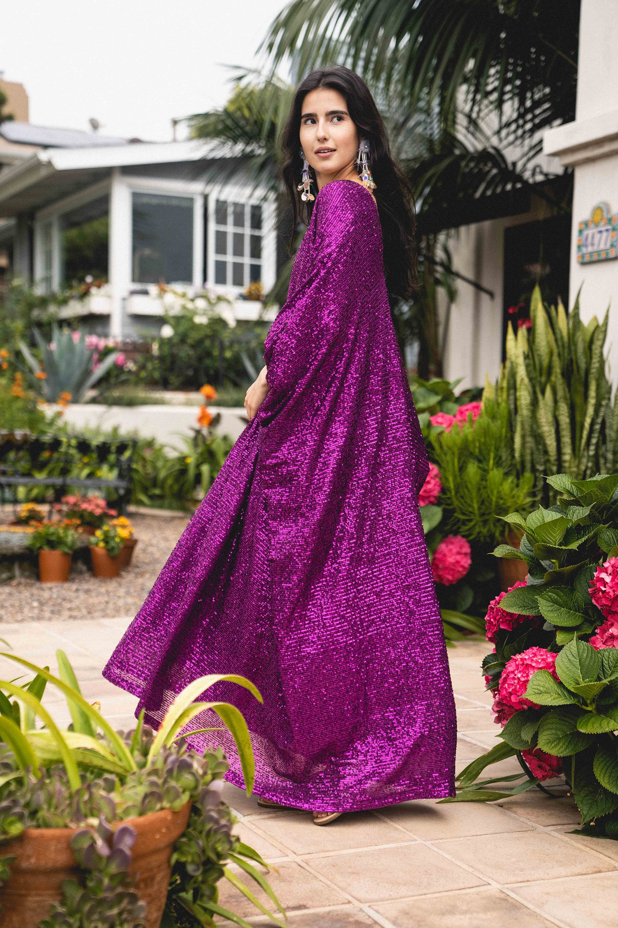 Purple caftan shops dress