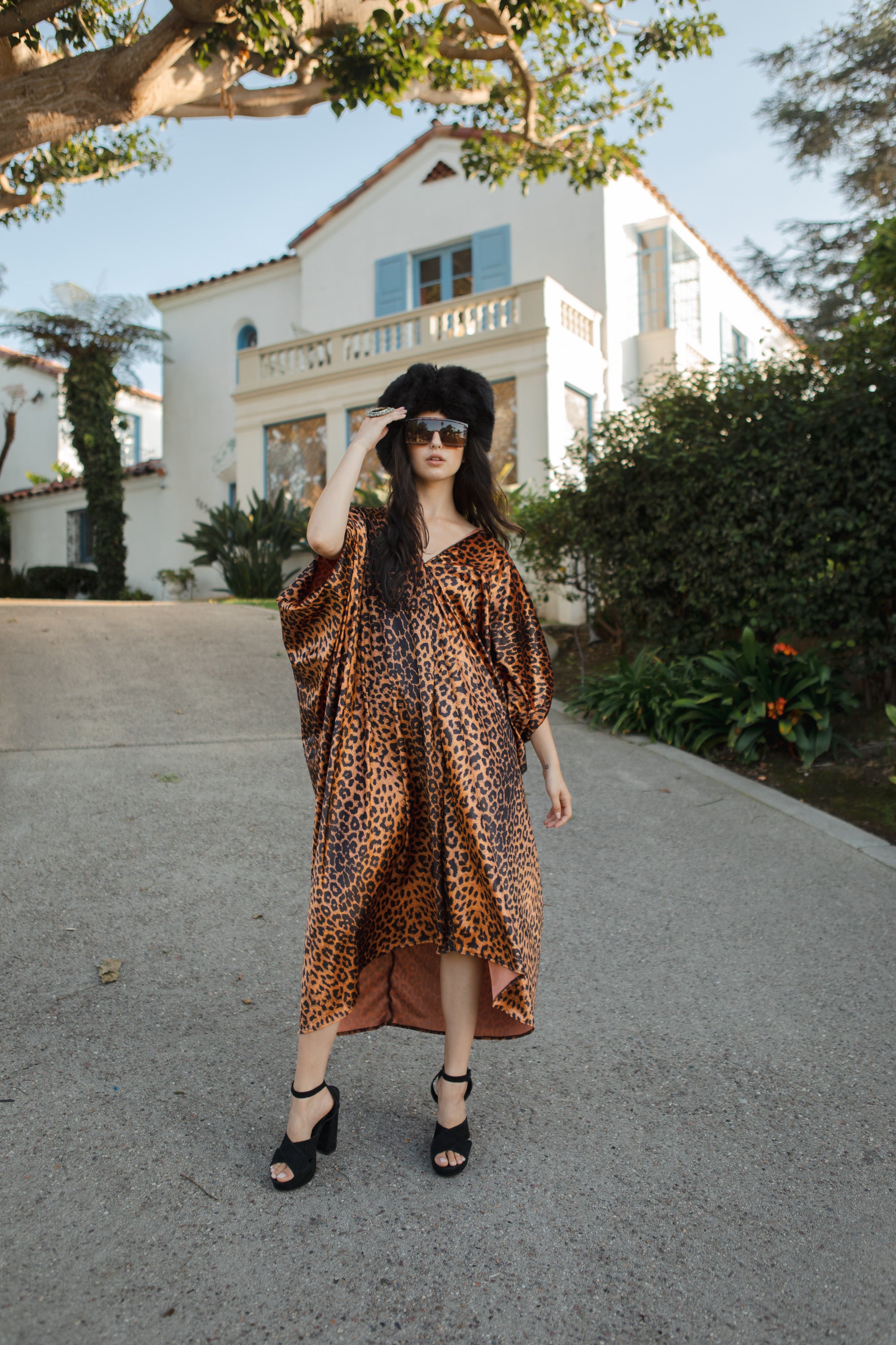 Leopard hot sale kaftan dress