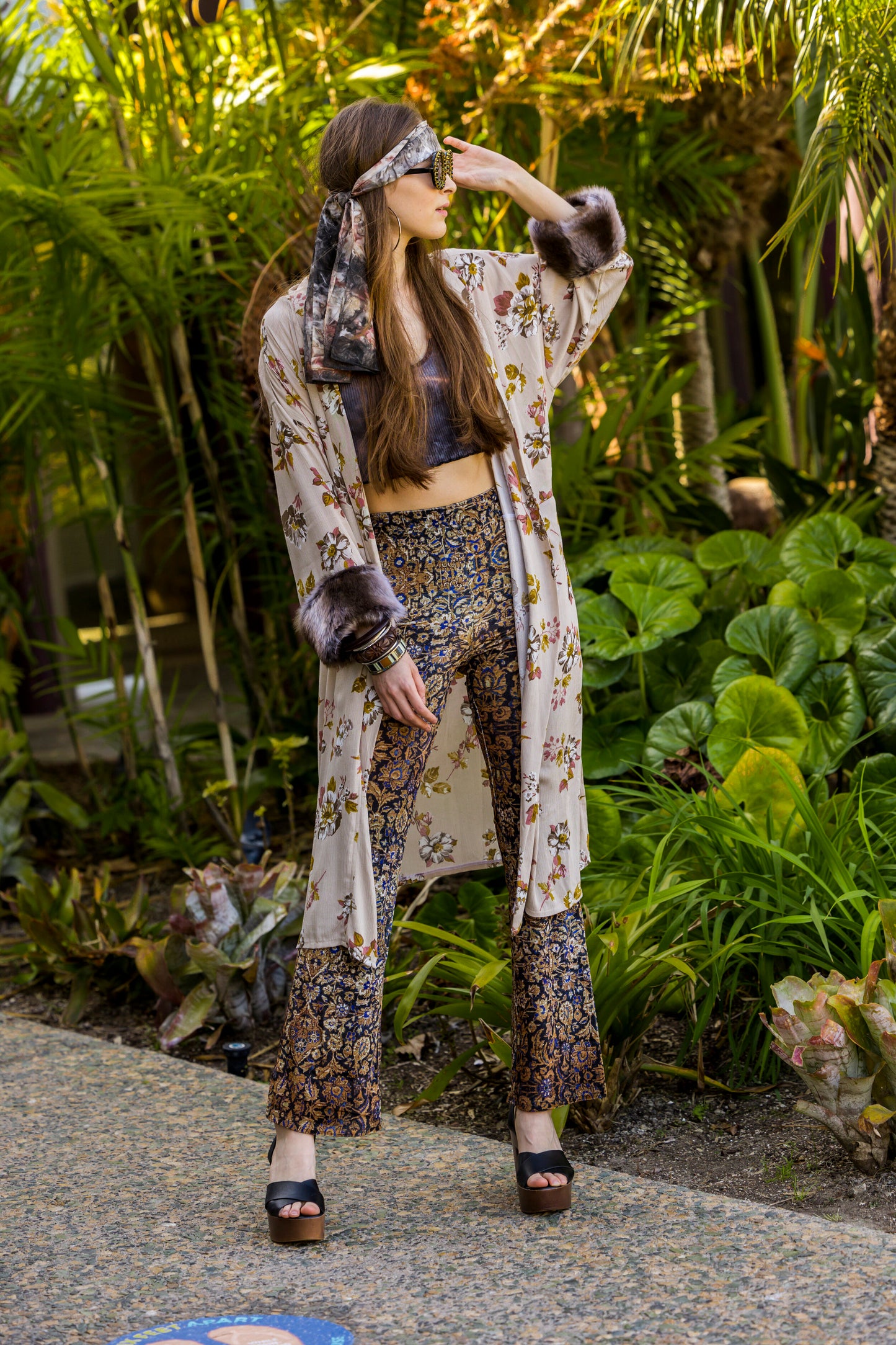 Hermia Faux Fur Koi Kimono