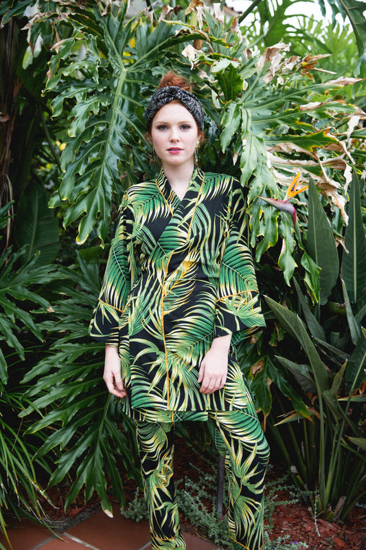 emerald forest palm print paglamas pajamas jennafergrace handmade