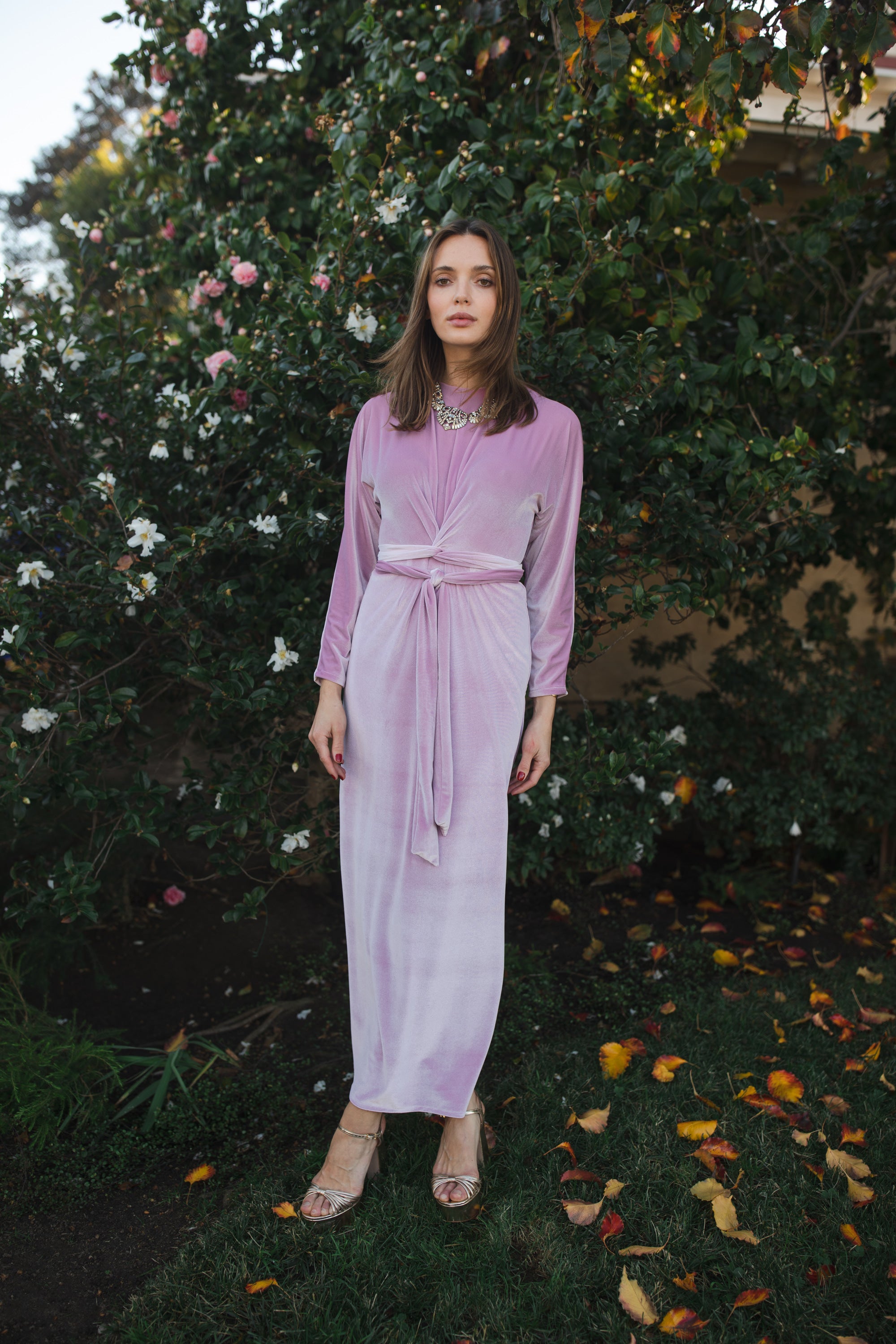 Velvet lavender dress fashion