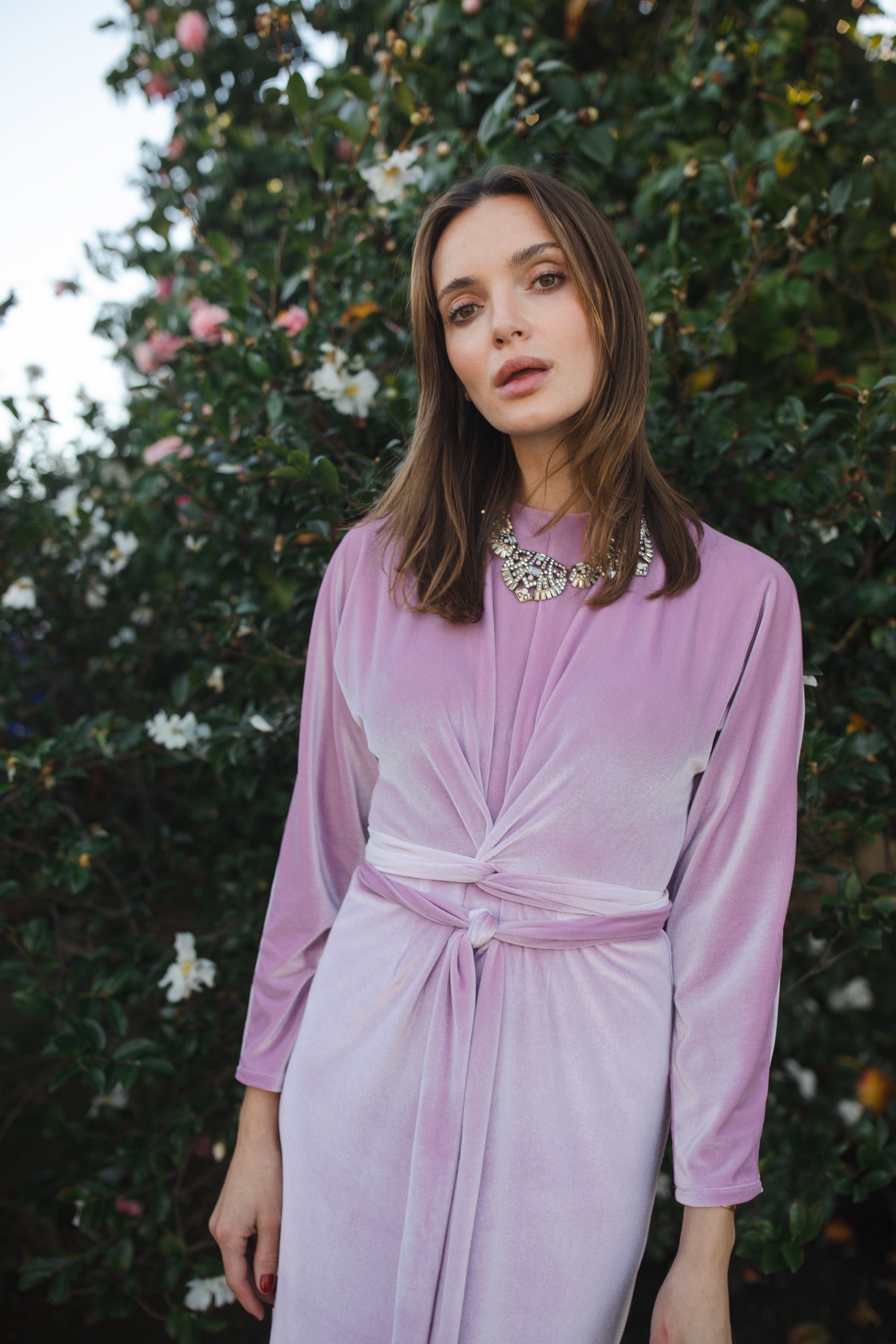 Nathaly Twist Dress in Lily Velvet Jennafer Grace Nathaly Twist Dress in Lily Velvet Jennafer Grace