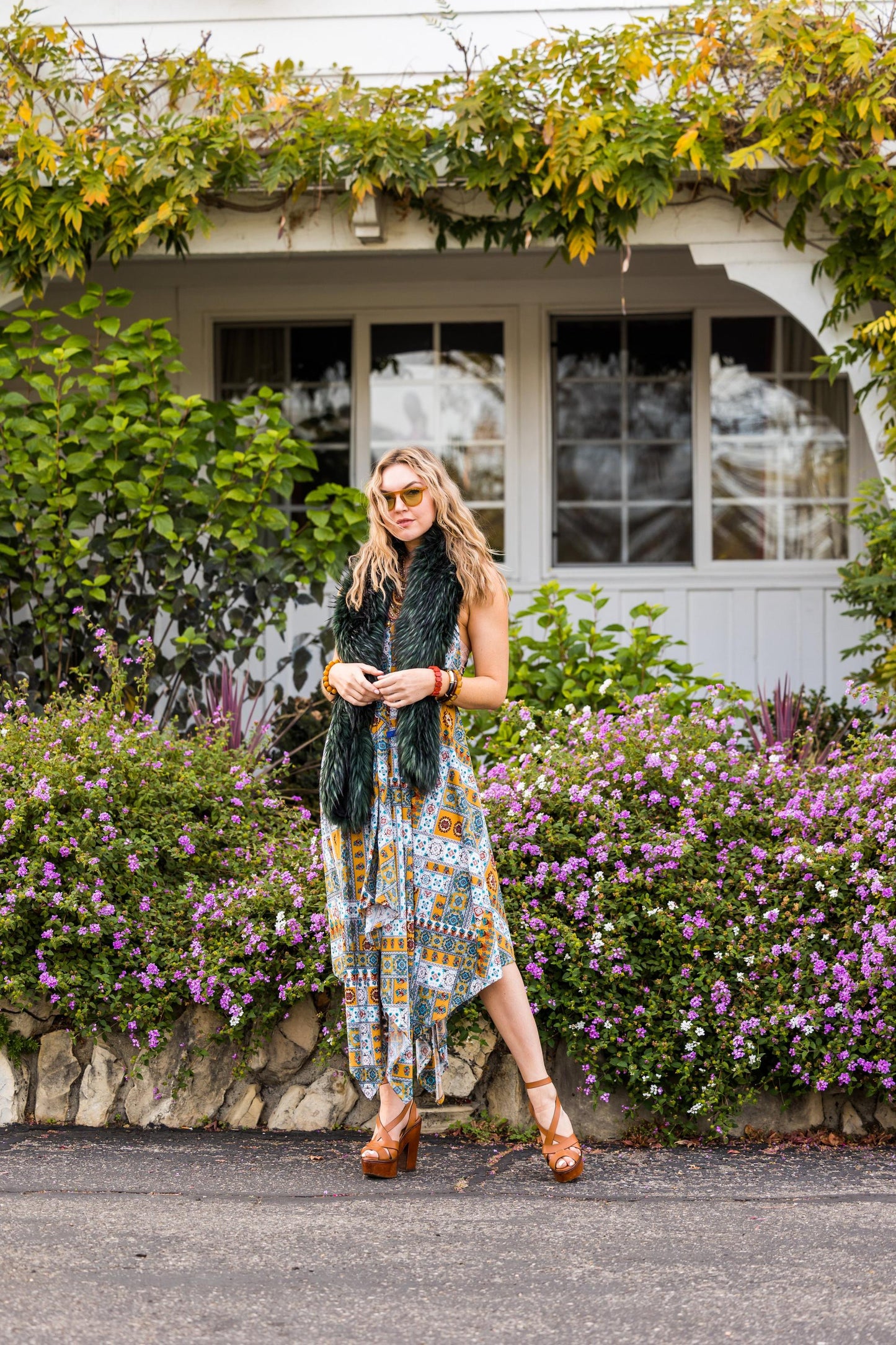 jennafer grace Mazerunner Scarf Dress mustard teal paisley bohemian boho hippie empire waist summer dress summery flowy resort holiday coverup handmade