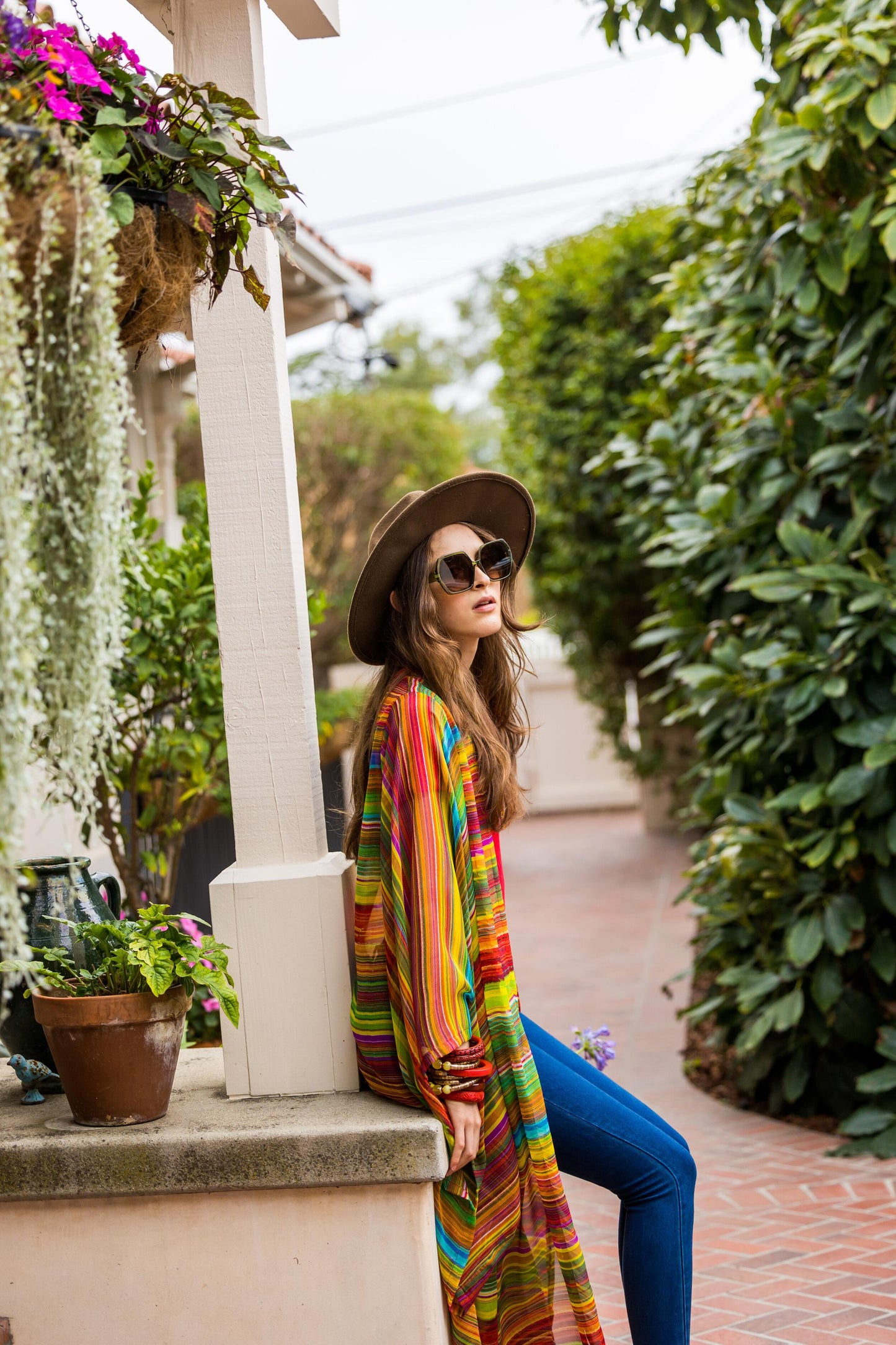 malecon nuevo vibrant primary color kimono shawl jacket robe wrap dress coverup pockets layering jennafergrace cuba havana handmade everydayluxe