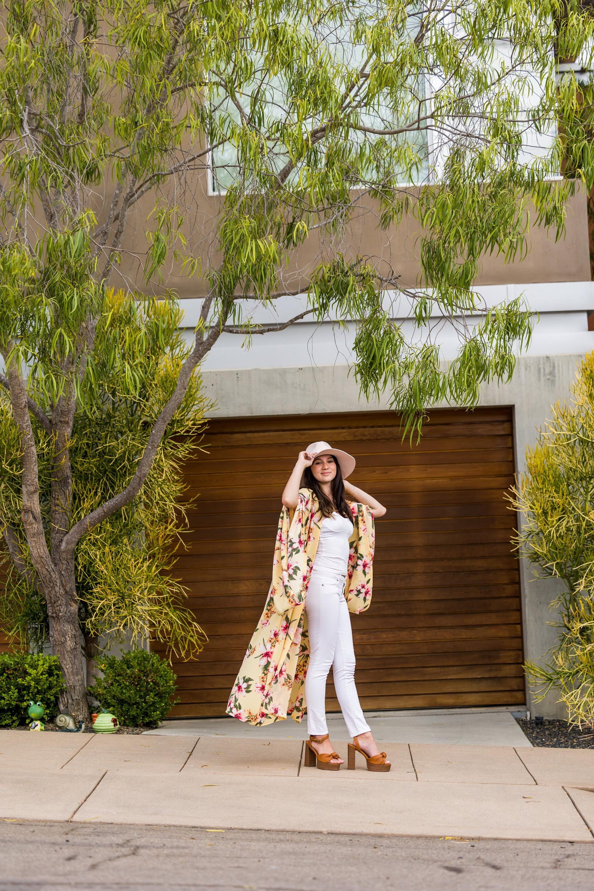 michael's orchids yellow floral orchid kimono pastel romantic wrap dress shawl coverup cardigan layering duster robe jennafergrace luxe