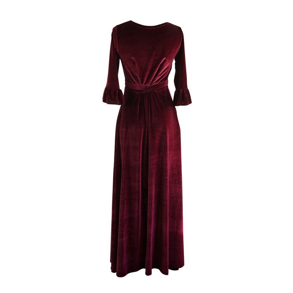 Oxblood Velvet Peignoir Dressing Gown