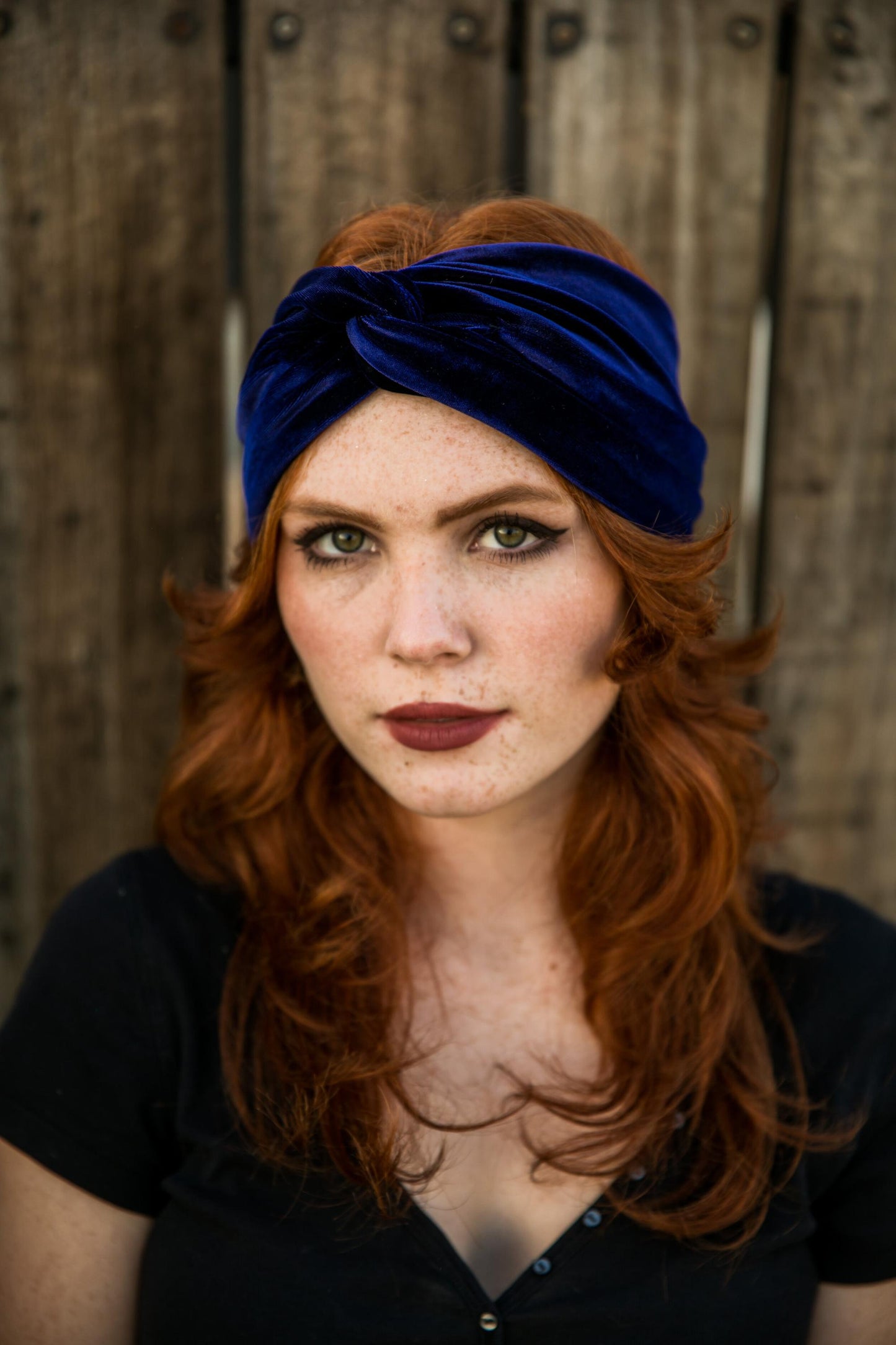 Royal Blue Velvet Twist Headband