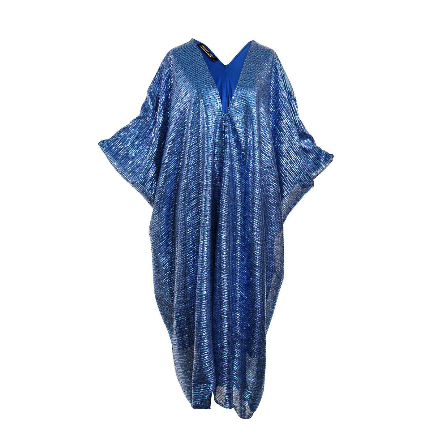 royal blue cobalt caftan kaftan alohacaftan jennafergrace handmade california everyday luxe glam sparkle sequin
