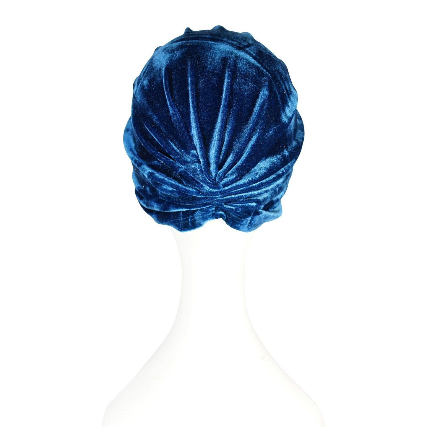 jennafer grace royal blue velvet turban beanie hat retro 1920s flapper chic vintage boho bohemian hippie romantic whimsical unisex handmade