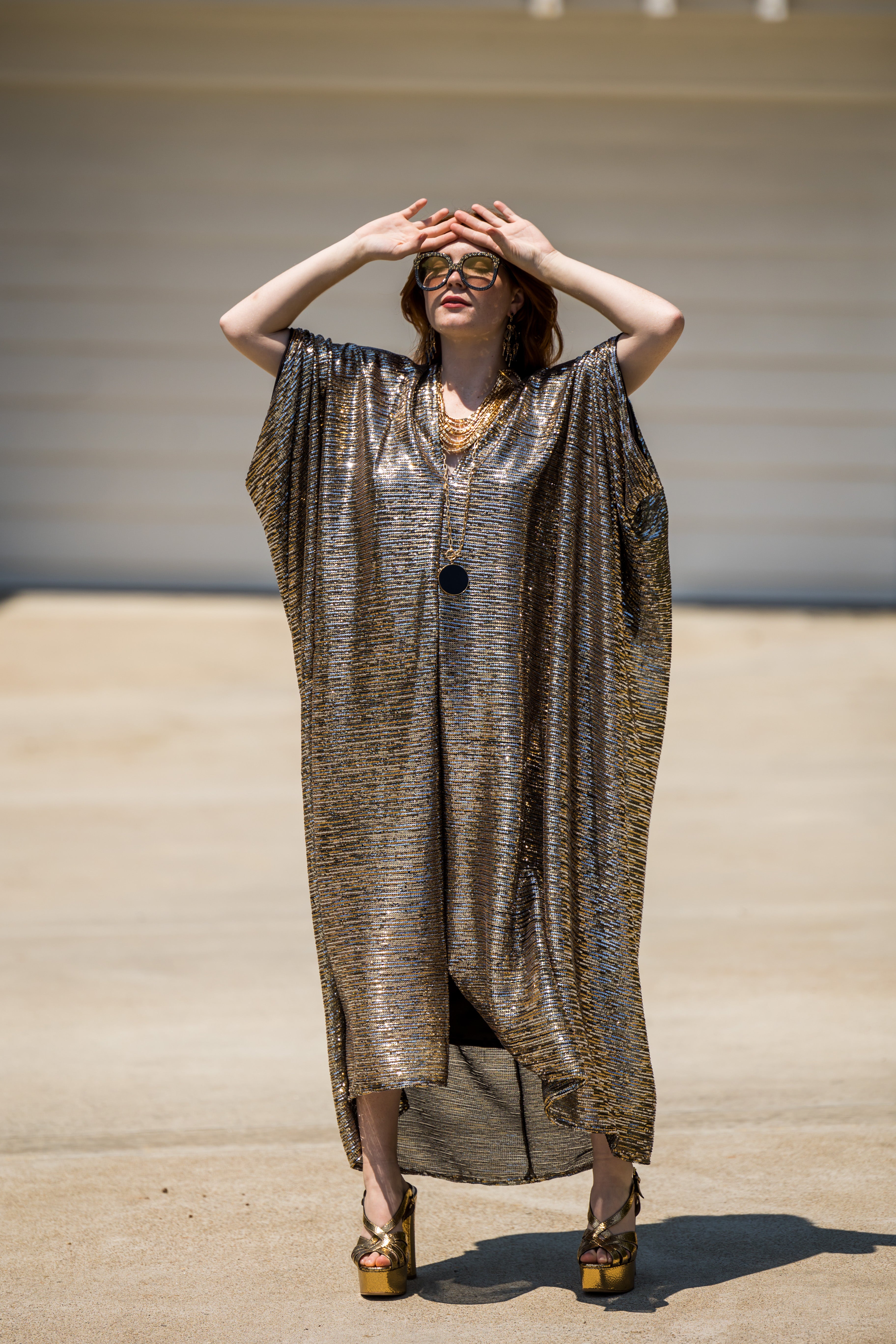 Bcbg sequin hot sale trimmed caftan