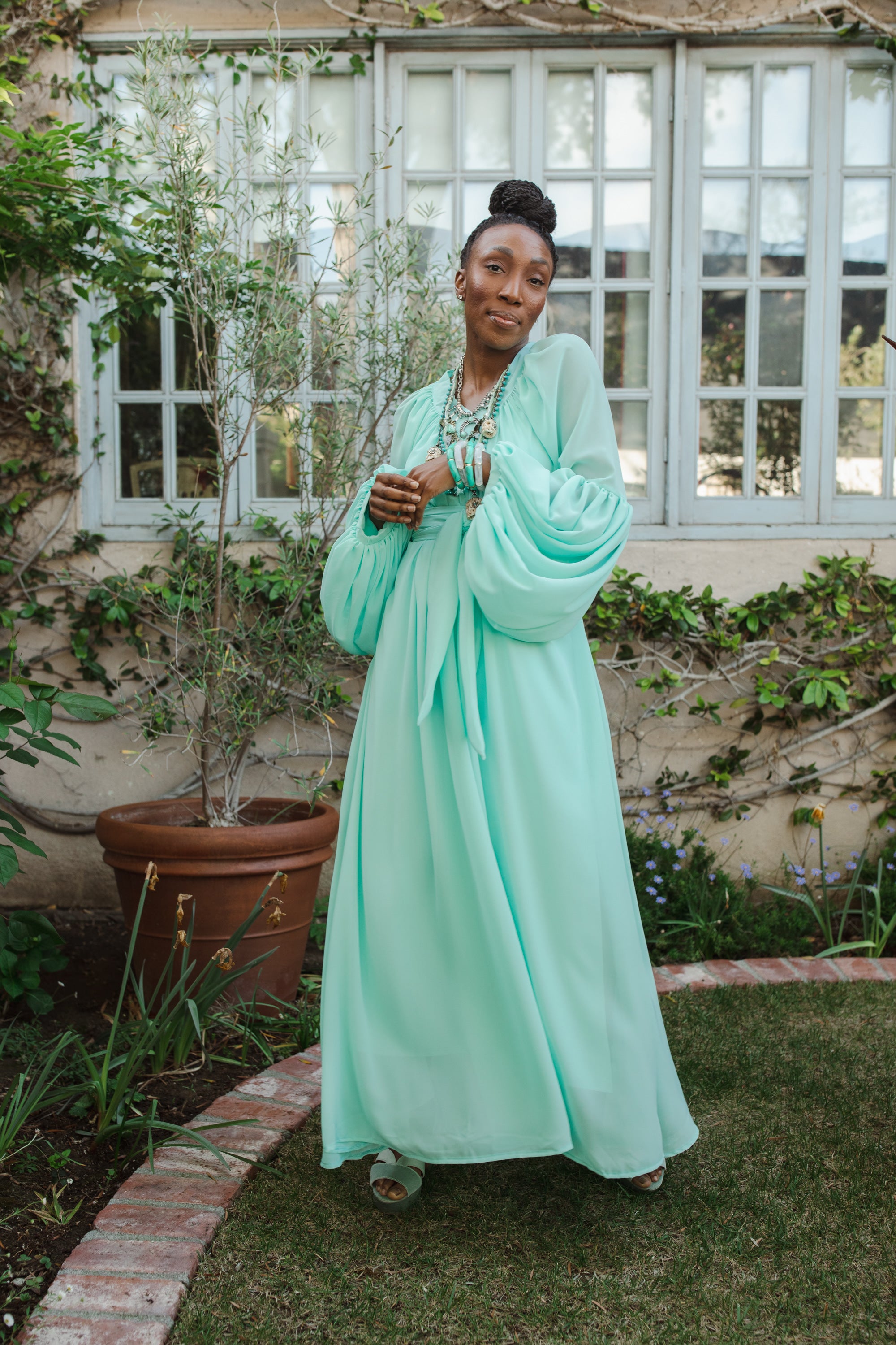 Green blue outlet maxi dress