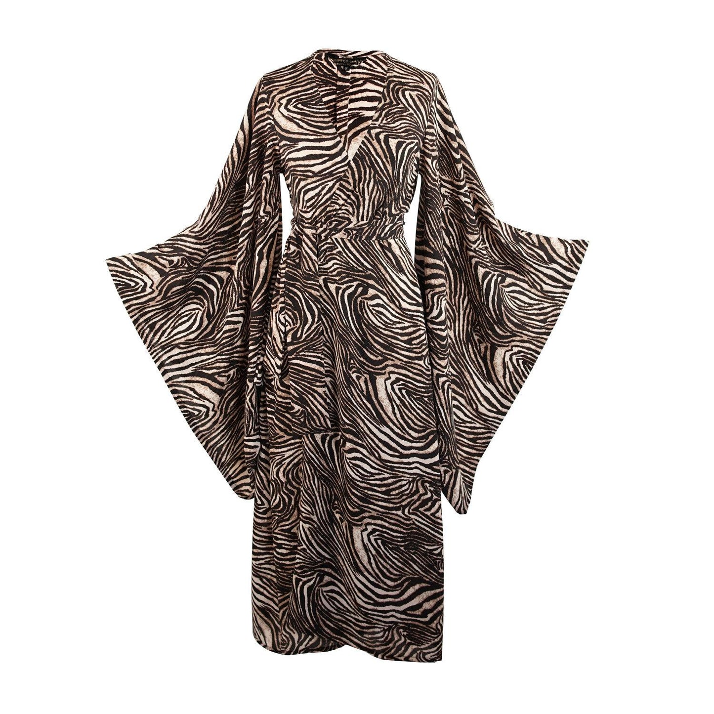 monochrome, black, white, tiger stripes, boho, kimono, wrap dress, original style, jennafergrace, handmade, madeinusa