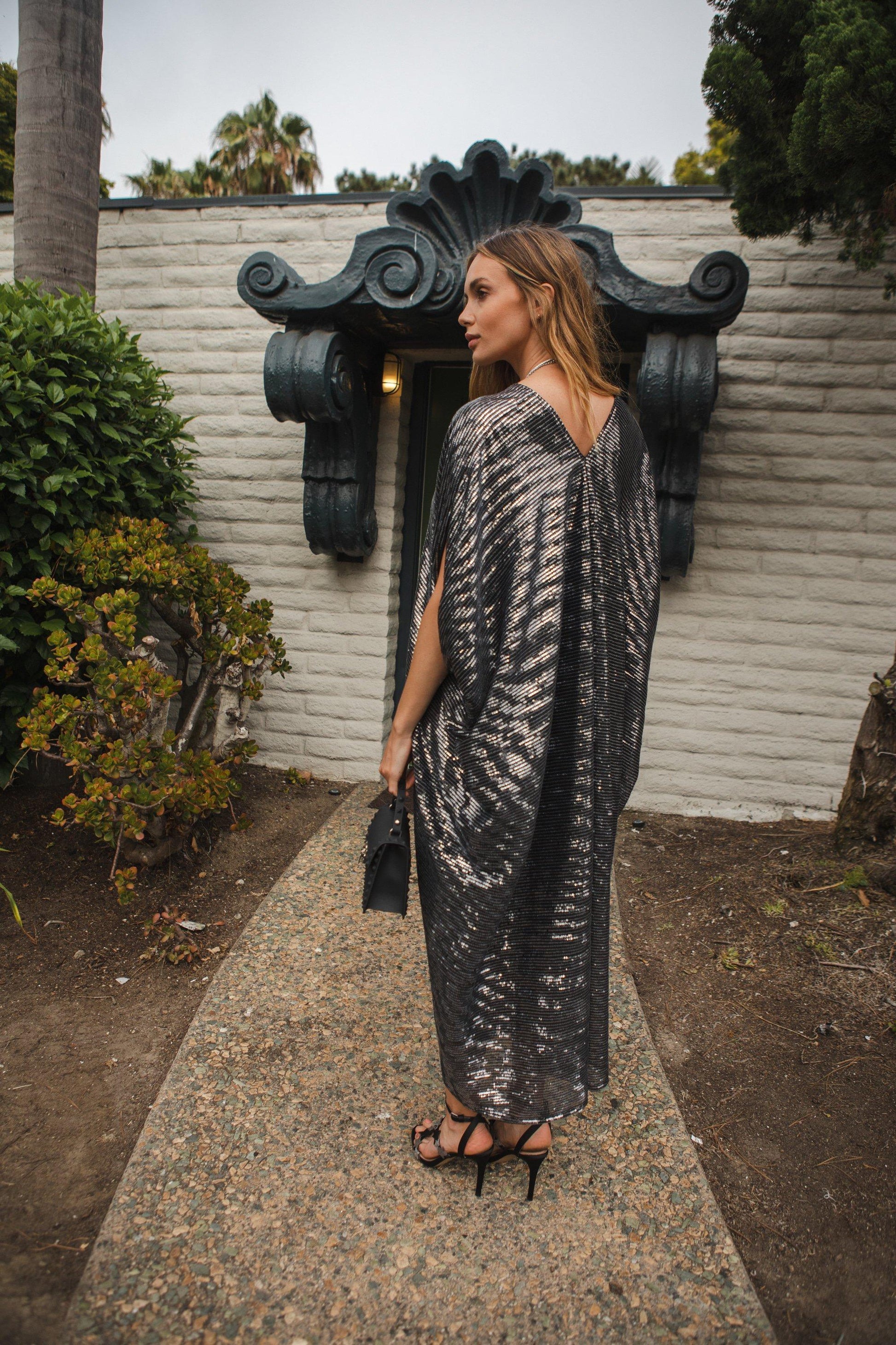 titania sequin caftan kaftan mumu shift dress coverup mesh glam rock rocker chic gothic goth boho bohemian hippie beach resort spa lounge loungewear layering unisex handmade