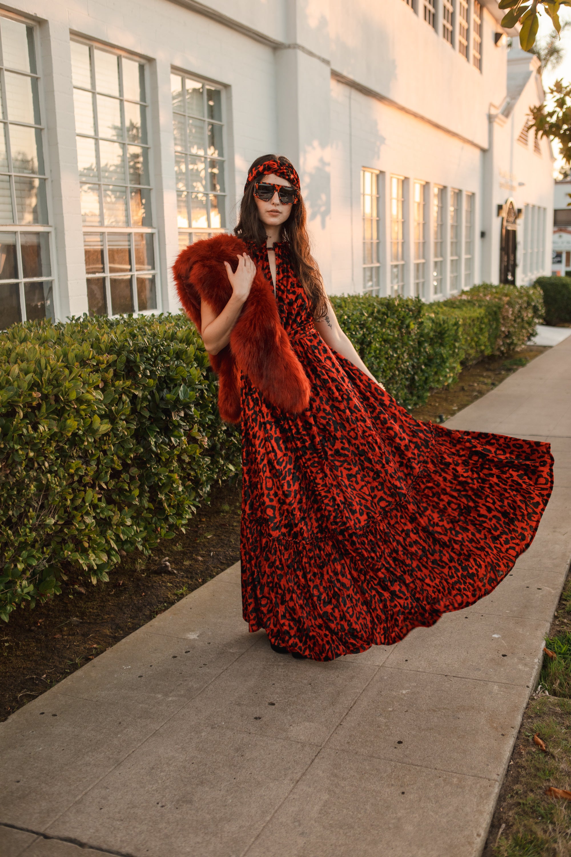 Crimson maxi cheap dress