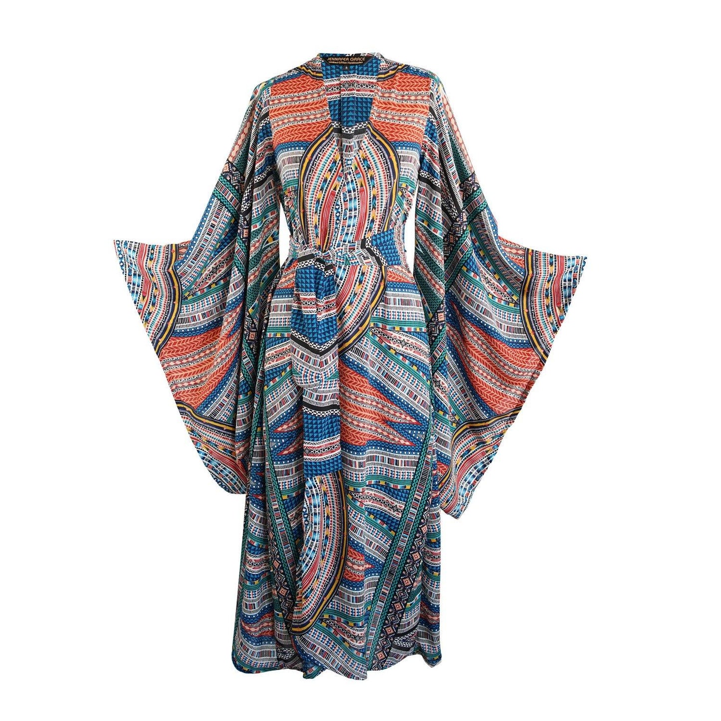jennafer grace Zulu kimono duster wrap dress coverup beach resort holiday lounge spa bohemian boho hippie vibrant colorful handmade